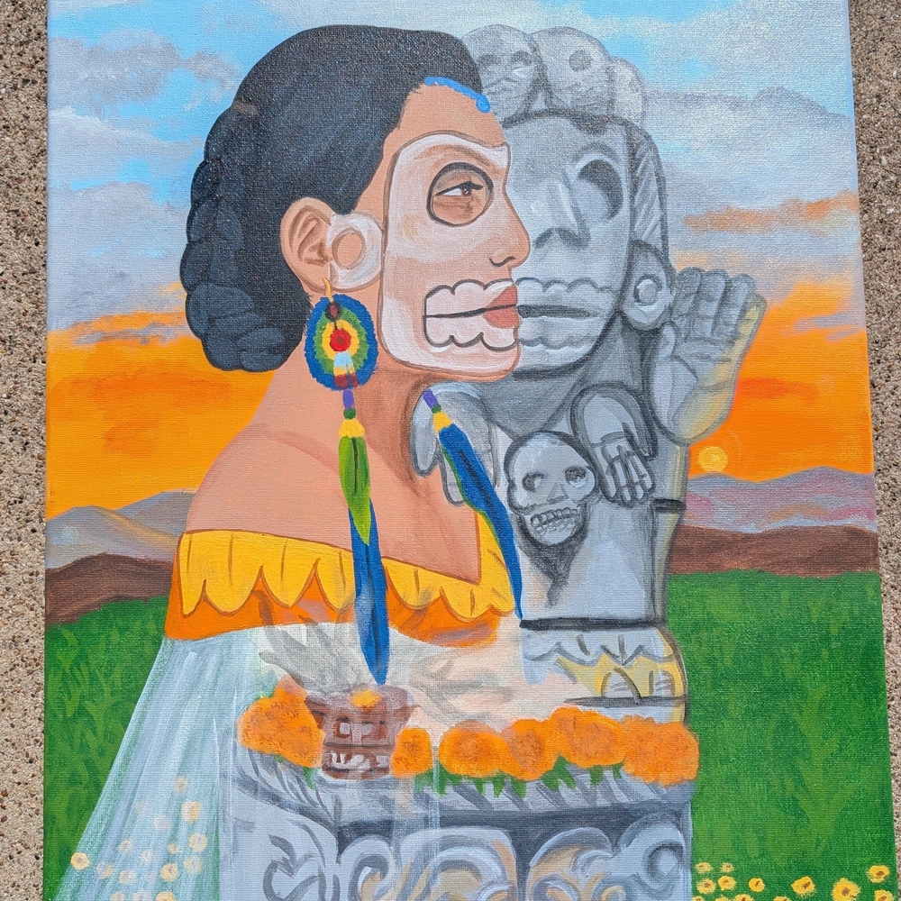 Colorful Aztec-Inspired Artwork